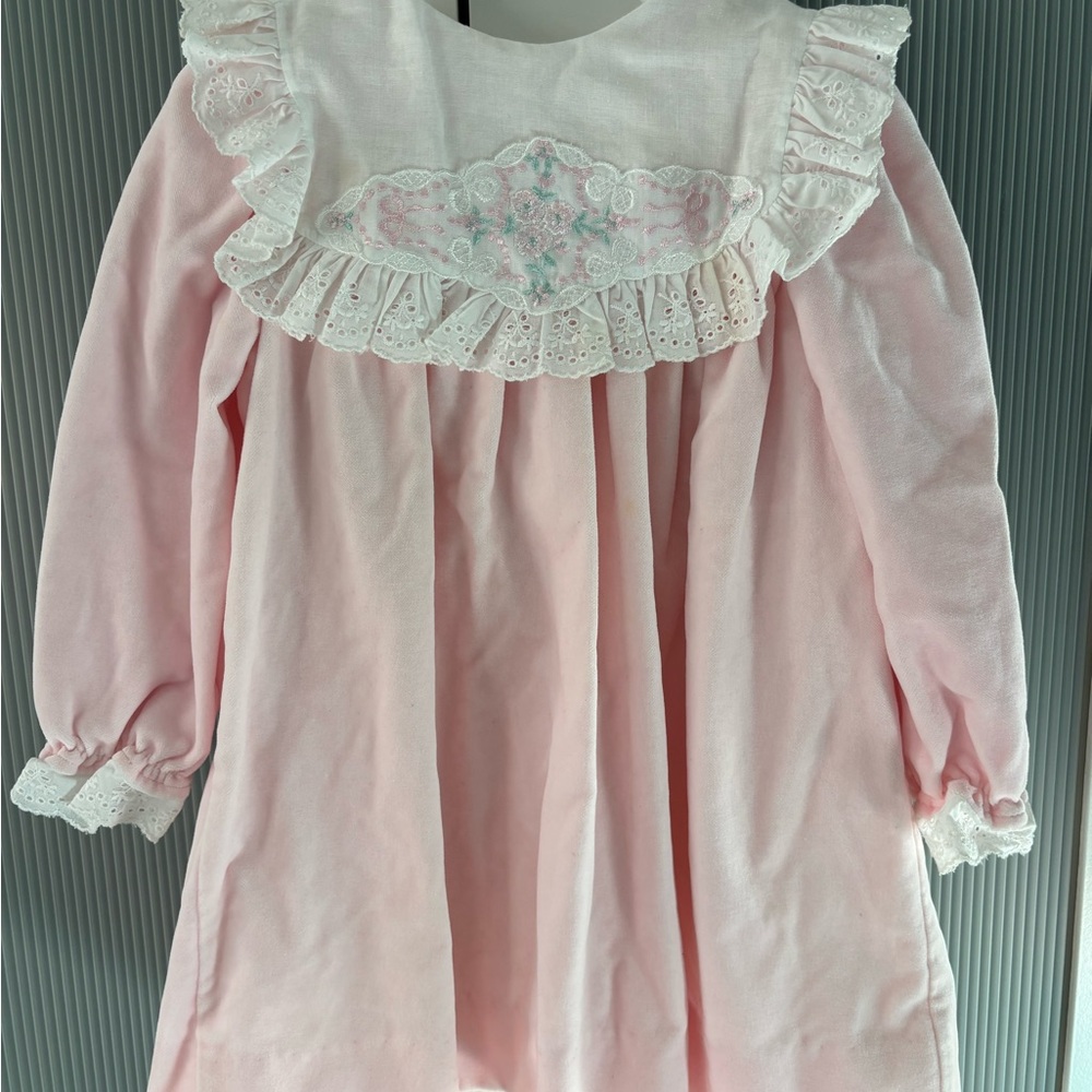Elegant Pink Lace Trim Kids Formal Dress